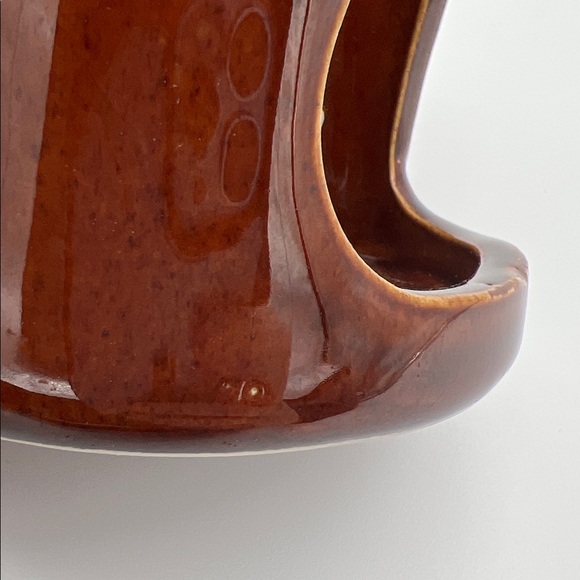 Hermitage Pottery Brown Drip Glaze Lamp Styled Finger Candle Holder 221157 - Picture 11 of 13